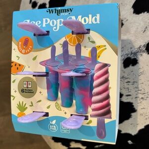 Colorful Ice Pop Mold Set - Purple Pink and Blue Silicone
